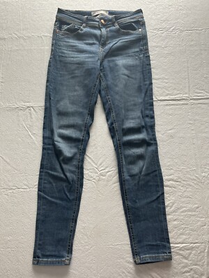 Zara Basic Mid Rise Stretch Skinny Blue Jean Pants Size 2