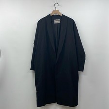 Everlane 100% Wool Open Front Long Peacoat Winter Jacket Minimalist Black 6