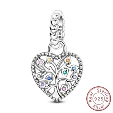 MULA Real 925 Sterling Silver DIY Charm AAA CZ Love Tree Life For Women Bracelet