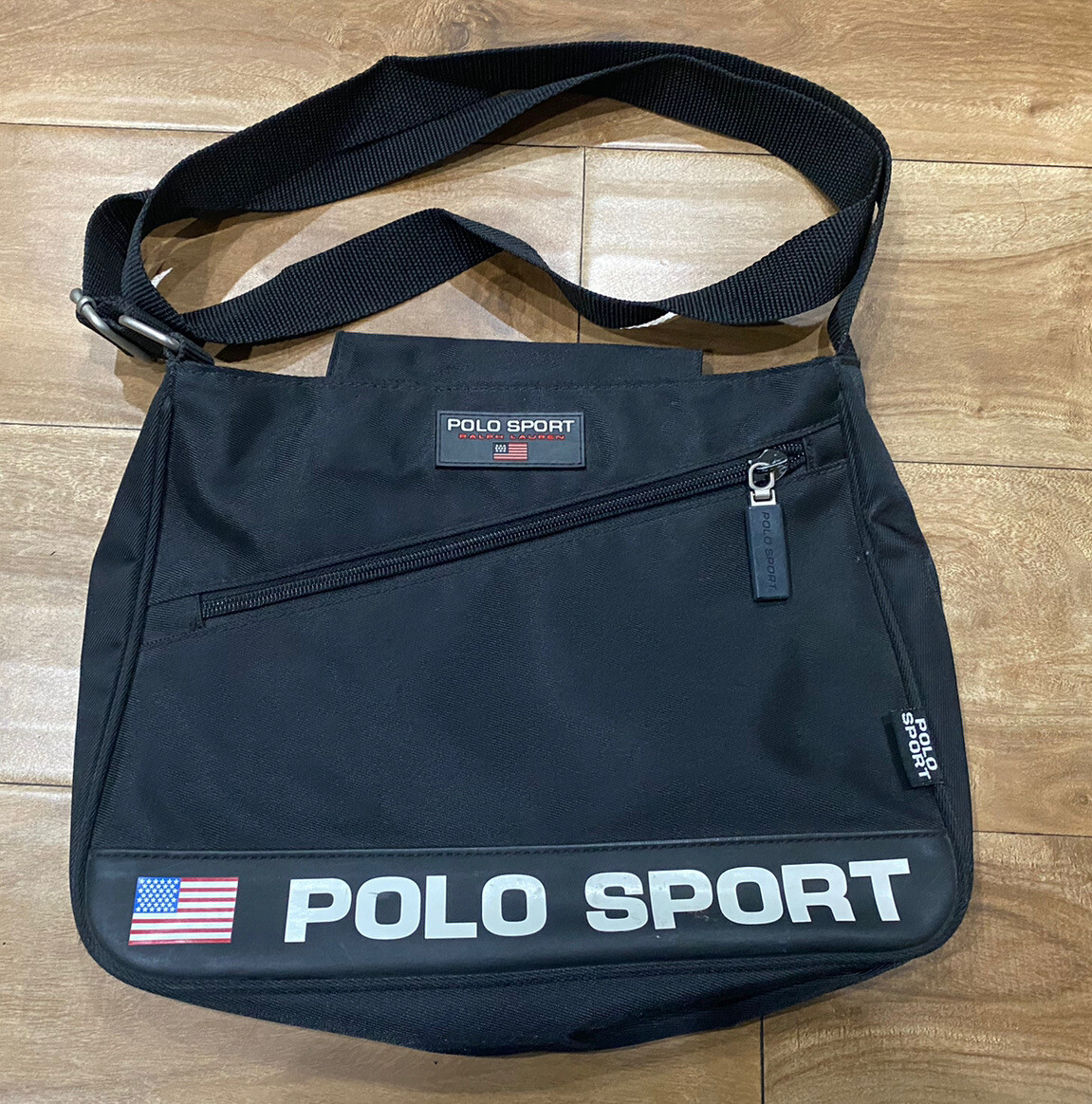 Men's Vintage Polo Sport Ralph Lauren Black Crossbody Men's Vintage Polo Sport Ralph Lauren Black Crossbody
