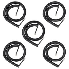 Telephone Phone Handset Cable Cord 5 Pack Coiled Length 1.2 to 10 Feet Uncoil...