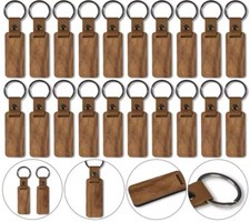 Custom Laser Engraving Wooden Keychains Rectangular shaped.