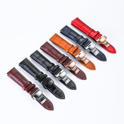 Echtleder Uhrenarmband Armband mit Faltschließe Universal Lederarmband 10-24mm