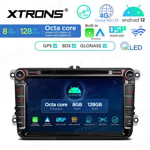 Autoradio 8" Android 14 8Core 8G+128GB GPS DVD per VW Golf 5/6 Polo EOS Passat - Foto 8 di 12