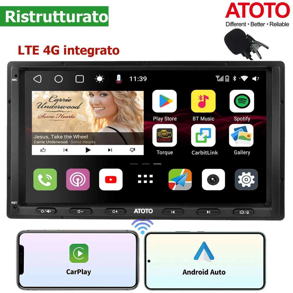 ATOTO S8MS 7" Autoradio 2 Din LTE 4G integrato ChatGPT Android Auto CarPlay 2BT - Immagine 2 di 4