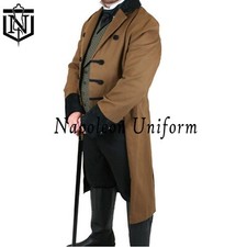 Men Brown Regency Tailcoat,Georgian Historical Coat, Victorian Gentleman coat,