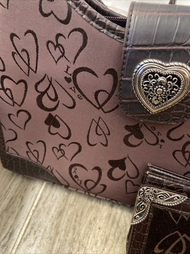 Boc Brown Beautiful Heart Accented Purse & Wallet Set - Picture 19 of 23