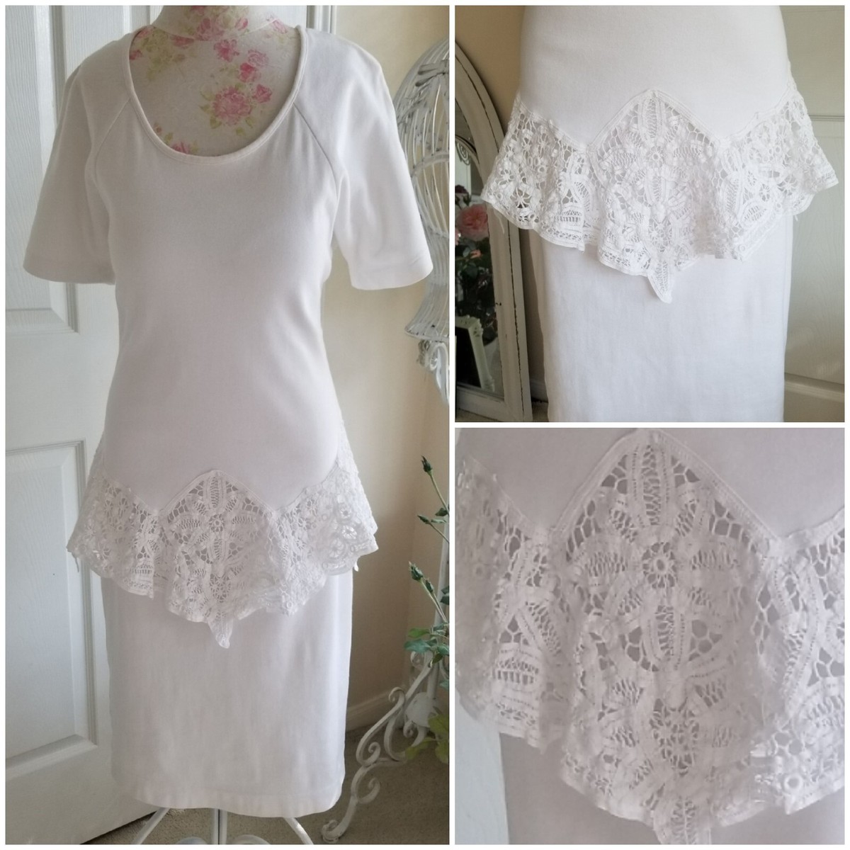 Plaza South~Battenburg Lace~White~Dress