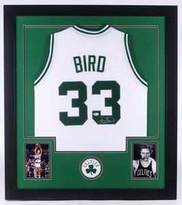 larry bird framed jersey