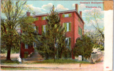 Postal de colección cuartel general de Sheridans ladrillo rojo Winchester Virginia