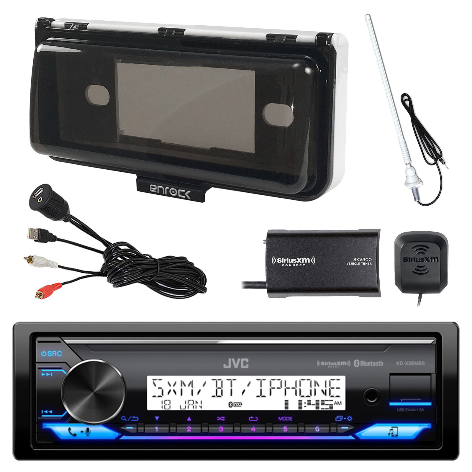 JVC Bluetooth Marine Radio, Satellite Radio Tuner, Cover, An