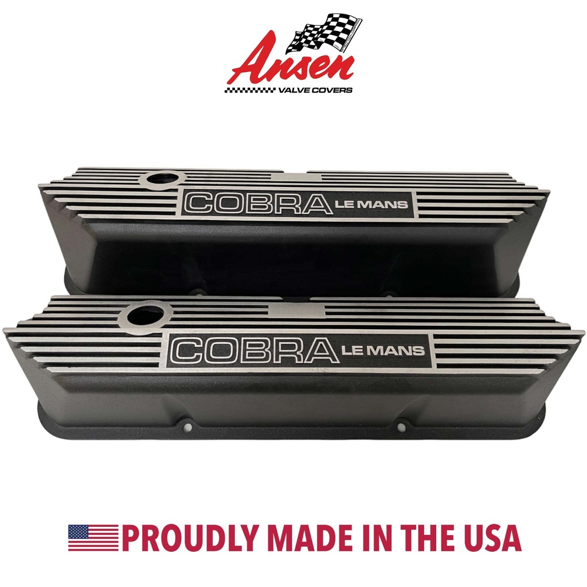 Ford FE COBRA Le Mans Tall Valve Covers Black - New Long Plate