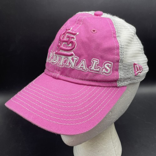 Youth Size Pink & White Mesh St Louis Cardinals Ball Cap Hat Strapback - 第 7/12 張圖片