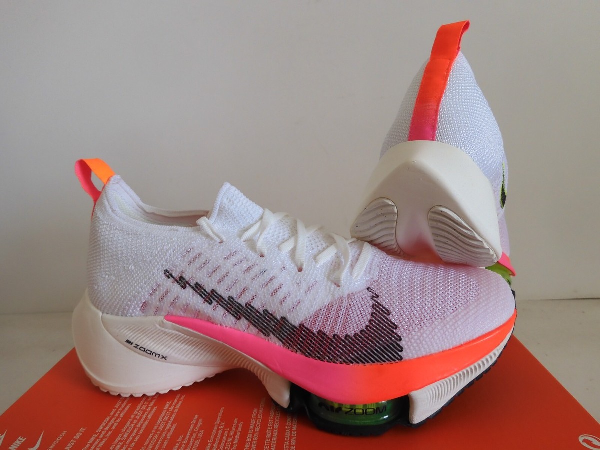 Nike Air Zoom Tempo Next% Flyknit White-Black-Coral Womens Sz 6.5