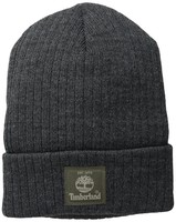 Timberland Men S Heathered Ribbed Watch Cap With Patch Logo