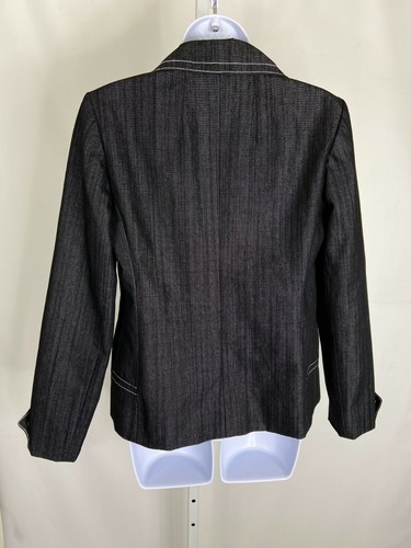 Cole Haan schwarze Chambray Button Down Jacke Peacoat Damengröße 6 - Bild 2 von 5