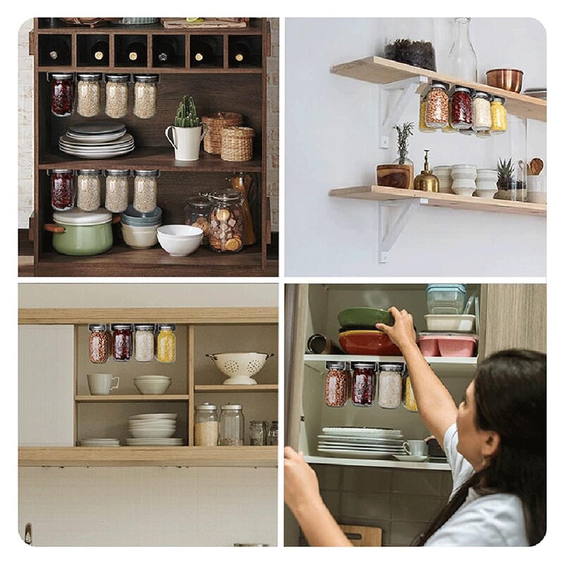 Jar Organizer, Jars Rack for Food Storage, Canning Jar Holder Under