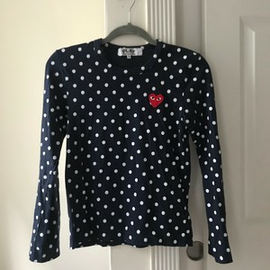 comme des garcons play long sleeve polka dot tee