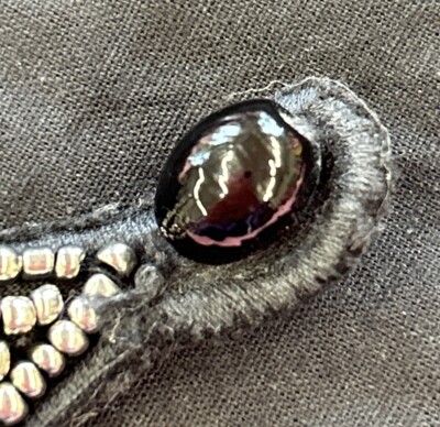 Head Bandana. Silver Sequins & Gray Beads. Hook & Eye Closer  display picture 3