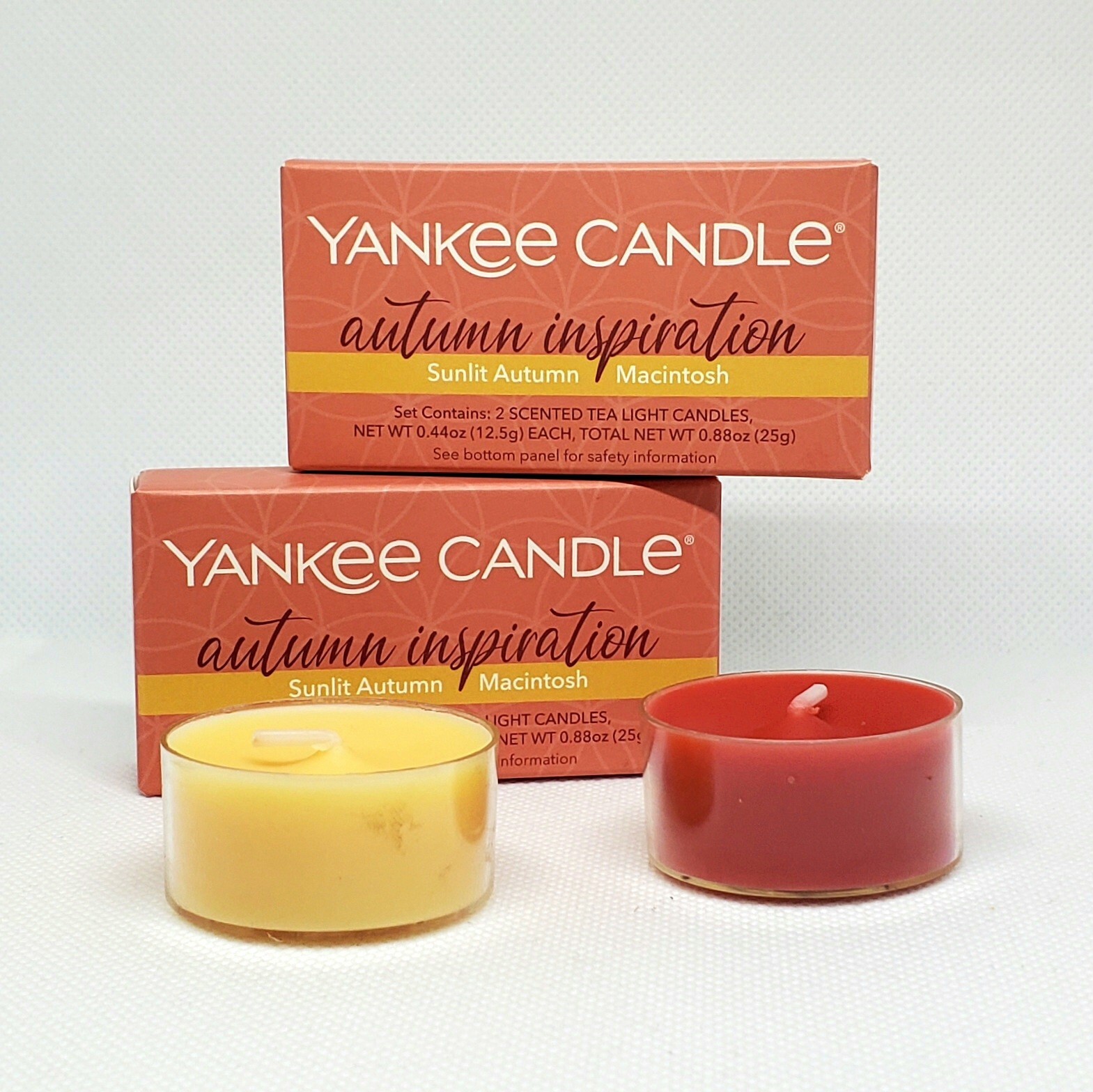 YANKEE CANDLE Tea Lights 2 pks of 2 candles. Autumn Insp Sunlit
