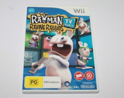 Nintendo Wii Rayman Raving Rabbids TV Party Game 2008 Complete Aus Release