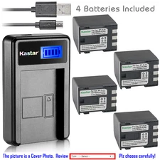 Kastar Battery LCD Charger for Canon NB-2L24 NB-2LH & Canon MVX30i MVX35i MVX40
