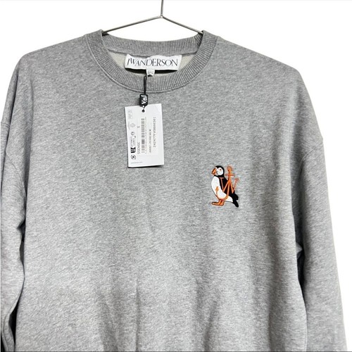 Neu JW Anderson Sweatshirt Logo Baumwolljersey grau - Bild 2 von 5