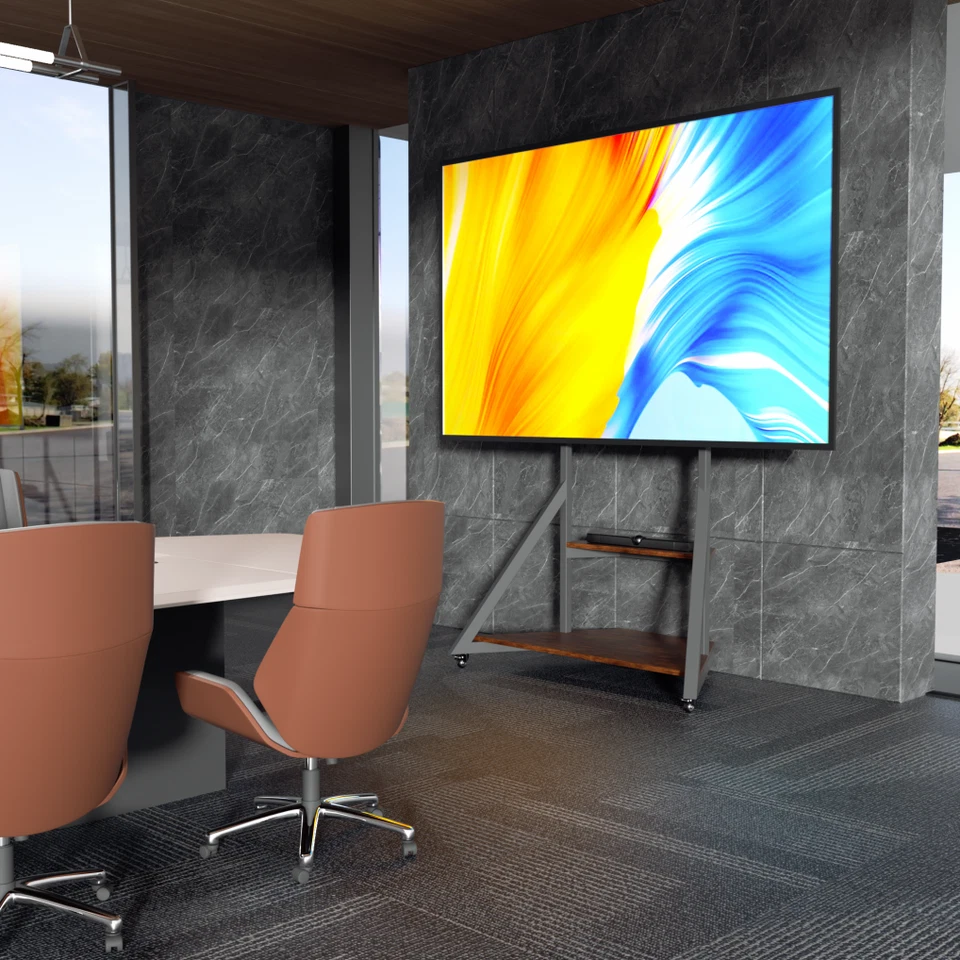 XL 40-100 pulgadas Universal Piso TV Soporte Altura Ajustable con Ruedas Desmontables Foto 2 de 4