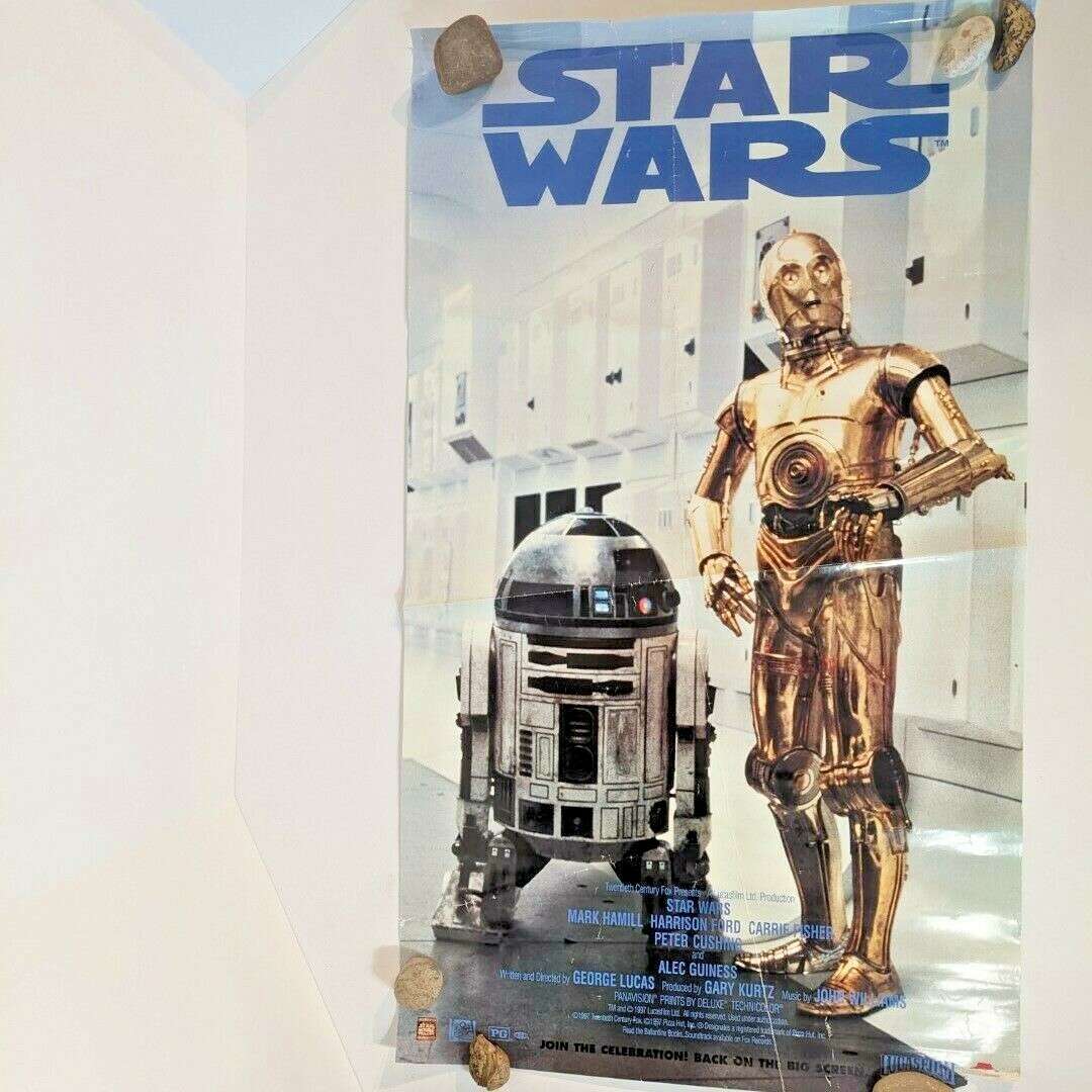 Vintage 1997, Star Wars Trilogy Double Sided Poster R2D2 C3PO