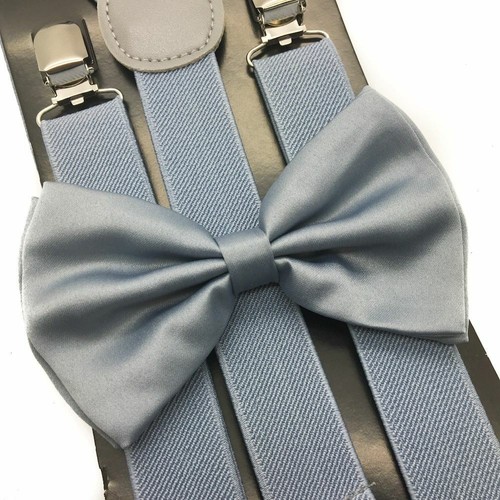New Unisex Men's Women's Adult Combo Deal 1 Clip-on Suspender + 1 Bow-Tie Combo - Picture 11 of 68