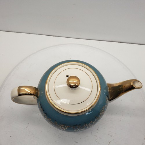 Vintage Sadler Teapot Blue And White with Gold Trim #3382. - Imagen 8 de 12