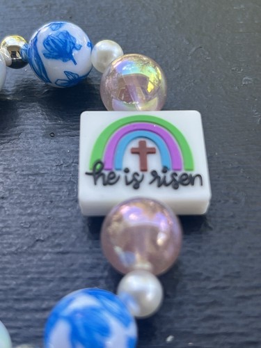 Handmade He Is Risen Beaded Bracelet - Picture 2 of 2