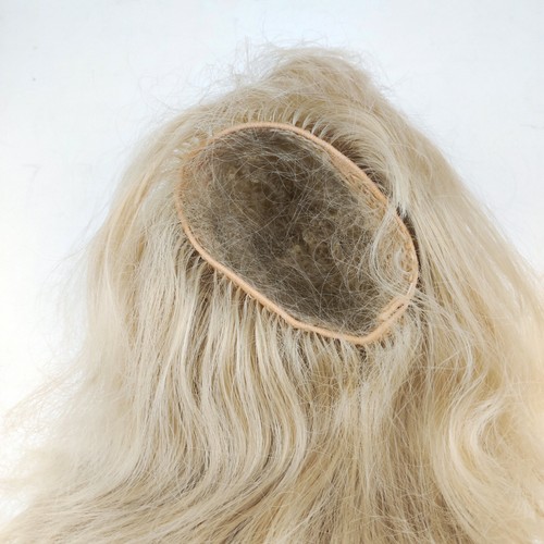 Vintage doll wig, blonde, 10.5" / 26 cm, long hair, artificial hair, Germany - Picture 6 of 6