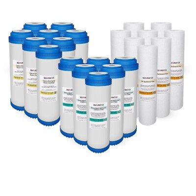 Whole House 22 Sediment GAC Carbon, Cation Resin Hardness Softening Water Filter