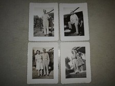 Lot Of 4 Vintage WWII Black-and-White Photos Of A US Army Officer His Wife