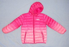 Eddie Bauer Cirruslite Pink Reversible Down Jacket w/Hood, Kids Med, see pics