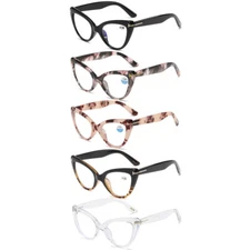 Thick Cat Eye Reading Glasses for Women Oversized Blue Light Blocking Readers