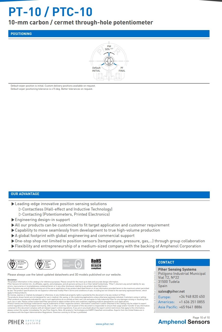 Lot of 10 PIHER Trimmer PT10LV10-221A2020 NEW! 220 OHM 0.15W PC PIN TOP