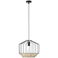Brilliant Templo Pendelleuchte 37Cm Schwarz/Natur Innenleuchten,Pendelleuchten |