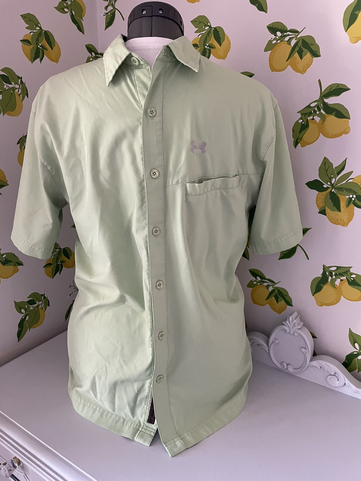 Under Armor Prototype Button Down Shirt Lime Gree… - image 1