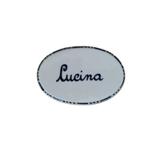 Targa targhetta da parete ovale in ceramica da appendere cucina taverna porta