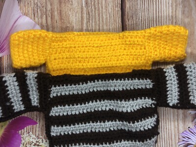 Häkelbär Puppe Pullover groß zum Selbermachen groß rosa grün gelb Kleidung Zubehör Spielzeug