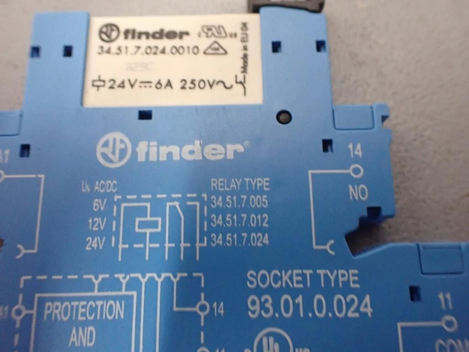 93.01.0.024 - Finder- 34.51.7.024.0010 / Relay 24V 6A 250V Used - Image 3 of 3