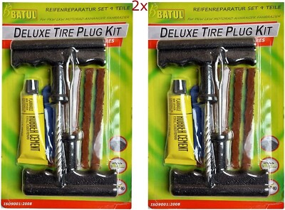 2xPannenset Flickzeug schlauchlos Reifenreparaturset für PKW LKW Motorrad Fahrad
