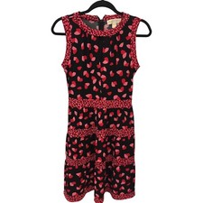 MICHAEL Michael Kors Black Pink Petal Print PS Sleeveless Lightweight Dress