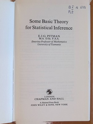Some Basic Theory for Statistical Inference Monographs on Statistics and Applied