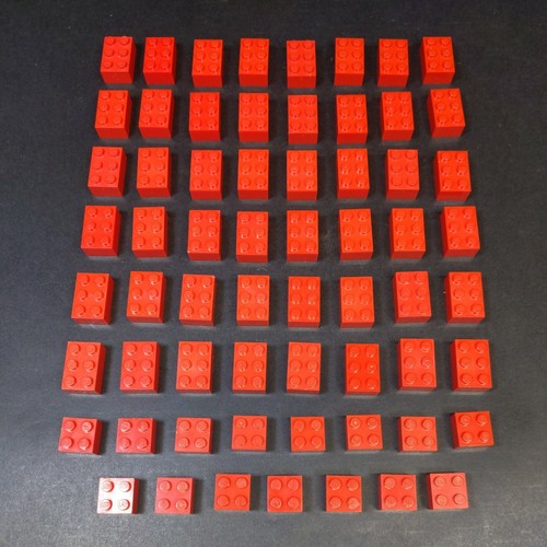 Lego rot 2x2 2x3 Steine Menge (63) 3002 3003 Blöcke - Bild 2 von 4