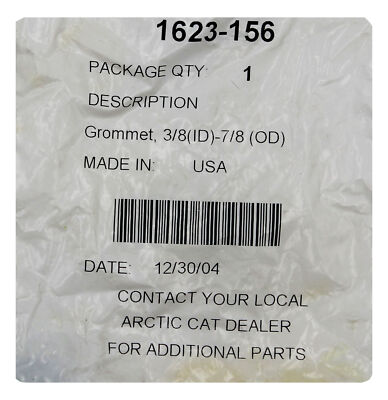 Genuine Arctic Cat Grommet 3/8(ID)-7/8(OD) Part Number - 1623-156