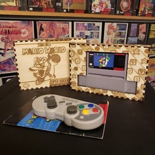 Super Mario World Custom Wood Game Box - SNES Display Case Cartridge Tray