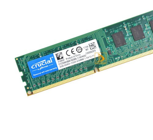 Crucial 4 GB DDR3 RAM 2X 2GB PC3-10600 1333MHz 240Pin Desktop Memory Low`Density - Picture 4 of 10